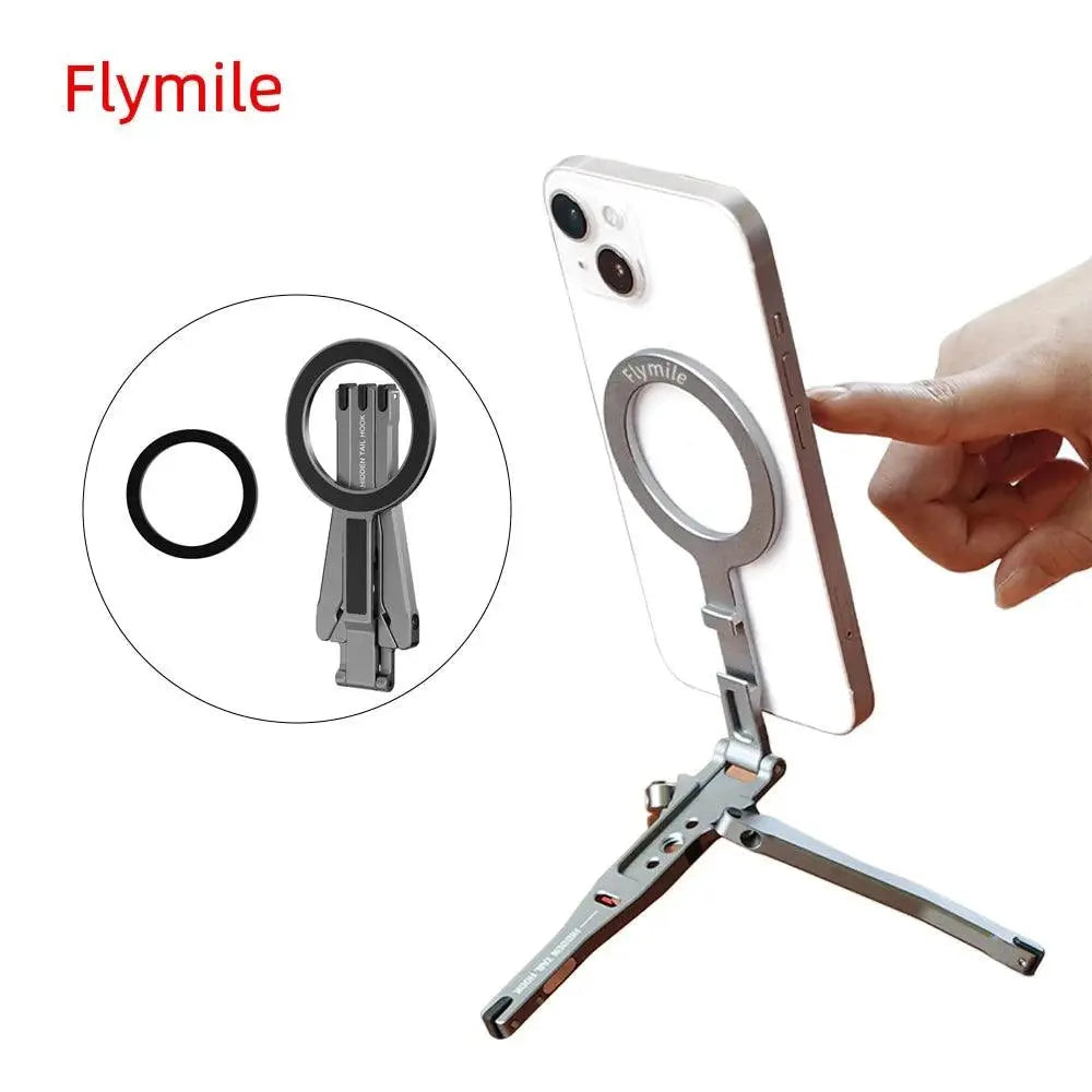 Magnetic Bracket For iPhone 16 15 14 13 Pro/Pro Max,Phone Universal Aluminum Alloy Magnetic Magsafe Tripod Accessories - SMSB 66