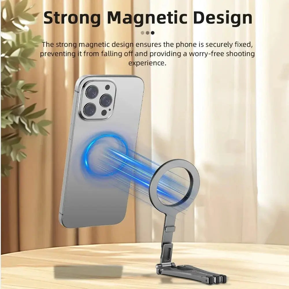 Magnetic Bracket For iPhone 16 15 14 13 Pro/Pro Max,Phone Universal Aluminum Alloy Magnetic Magsafe Tripod Accessories - SMSB 66