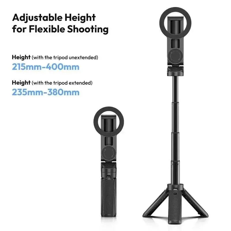 Magnetic Phone Tripod Wireless Phone Grip Selfie Stick Desktop Tripod for iPhone 16 15 14 13 12 Pro Max For Samsung phone holder - SMSB 66