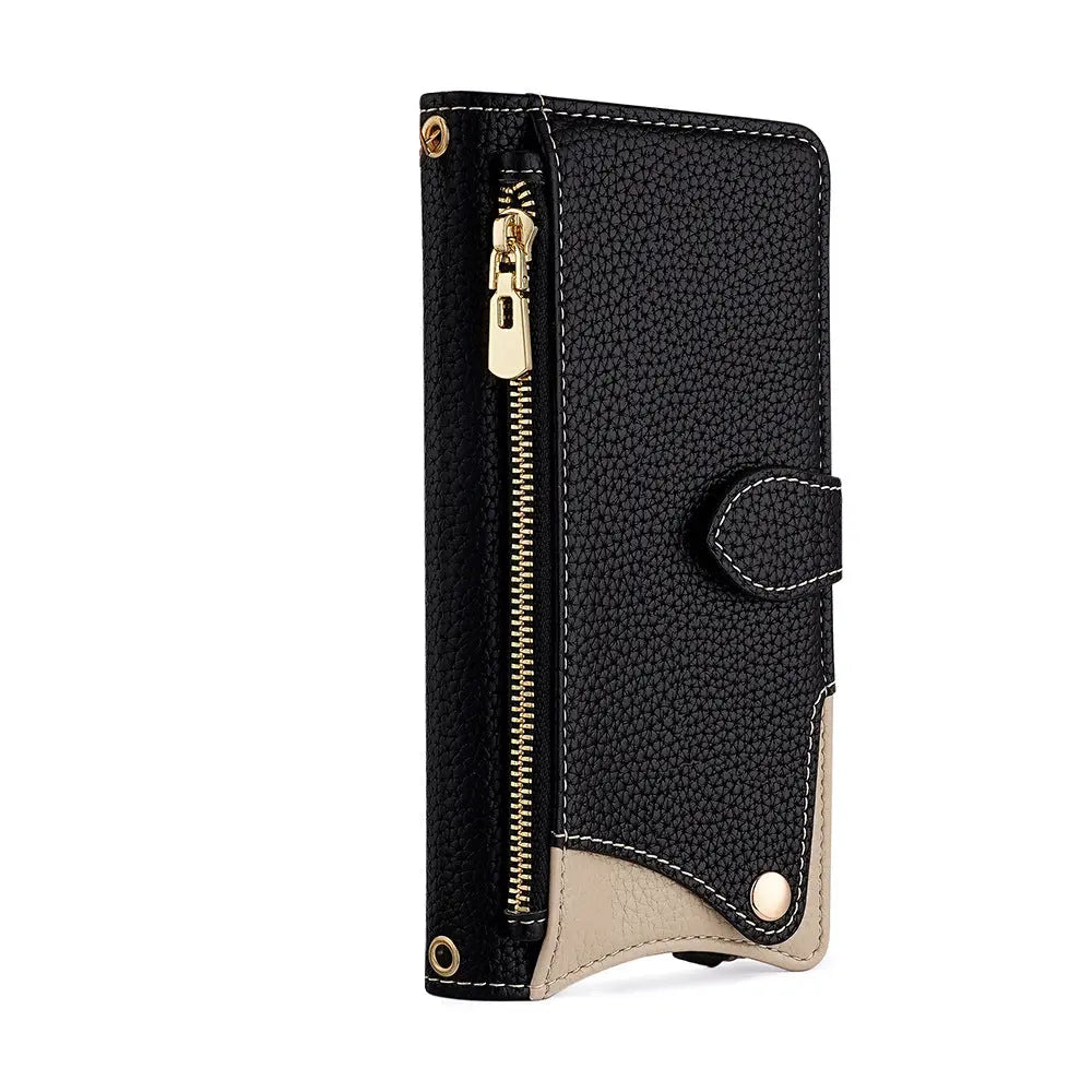 Makeup mirror Apple 17 Promax crossbody phone case suitable for iPhone 15 stand 16 card insertion 13 phone case eprolo