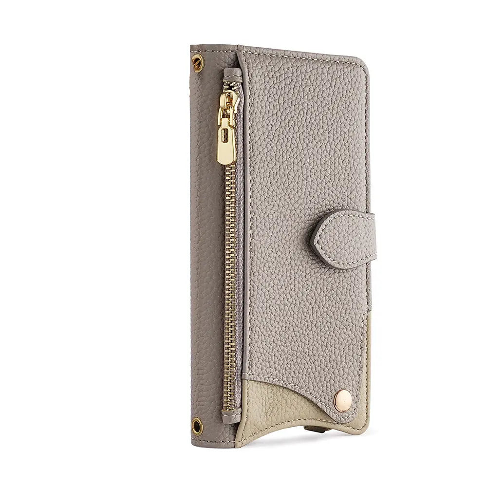 Makeup mirror Apple 17 Promax crossbody phone case suitable for iPhone 15 stand 16 card insertion 13 phone case eprolo