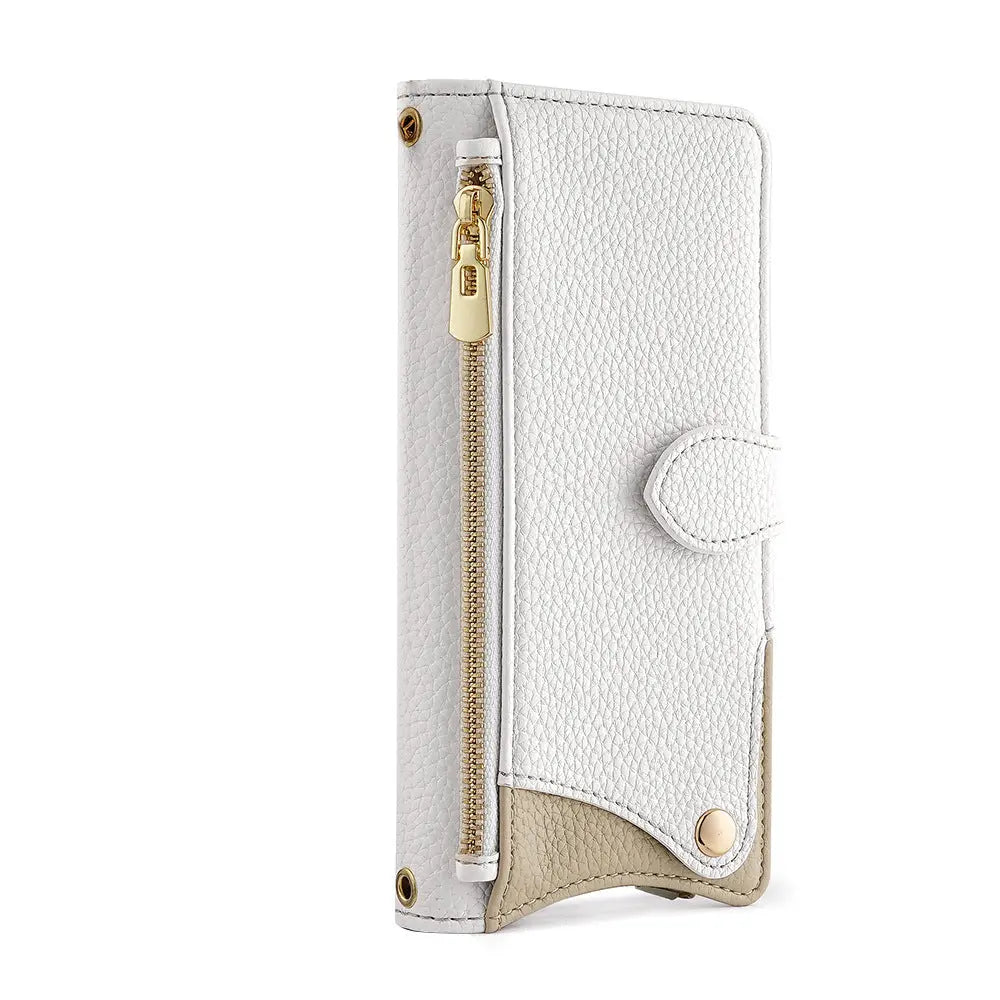 Makeup mirror Apple 17 Promax crossbody phone case suitable for iPhone 15 stand 16 card insertion 13 phone case eprolo