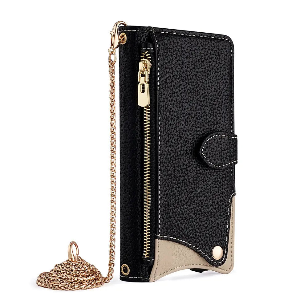 Makeup mirror Apple 17 Promax crossbody phone case suitable for iPhone 15 stand 16 card insertion 13 phone case eprolo