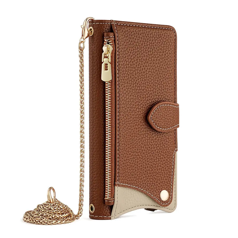 Makeup mirror Apple 17 Promax crossbody phone case suitable for iPhone 15 stand 16 card insertion 13 phone case eprolo