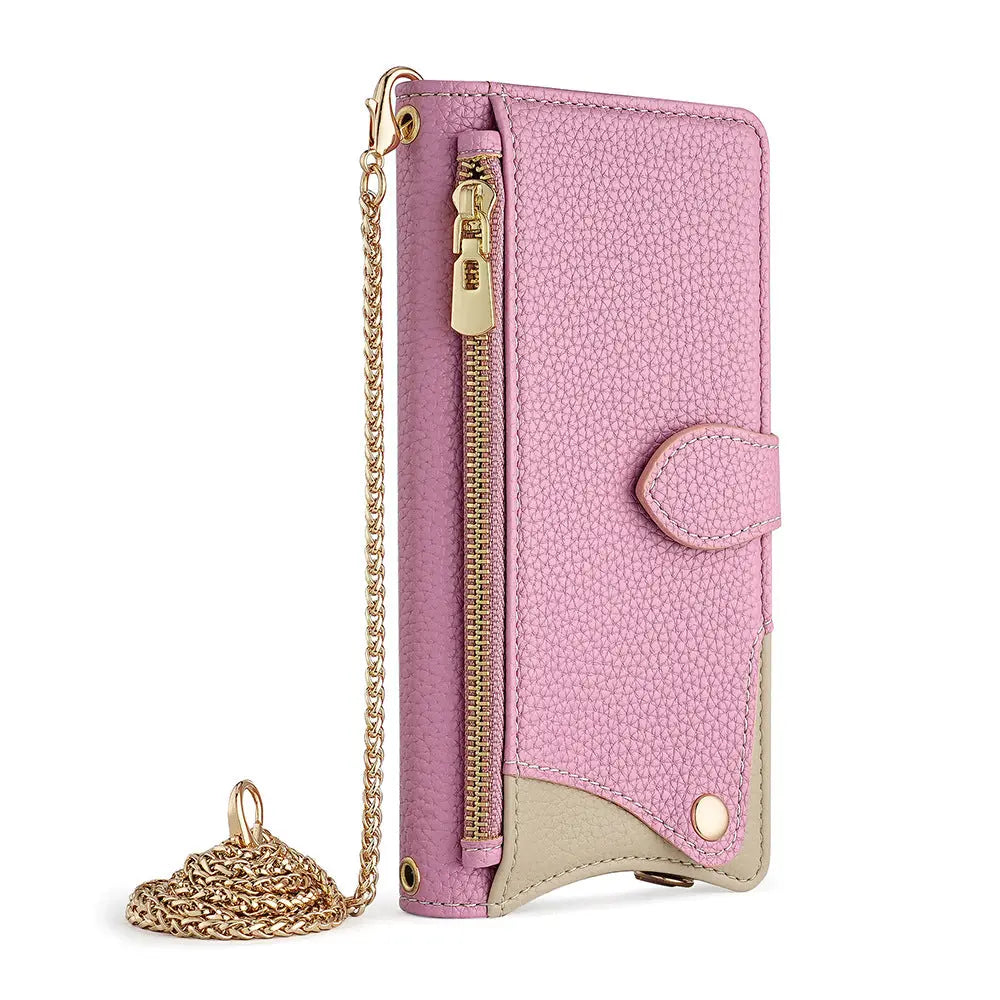Makeup mirror Apple 17 Promax crossbody phone case suitable for iPhone 15 stand 16 card insertion 13 phone case eprolo