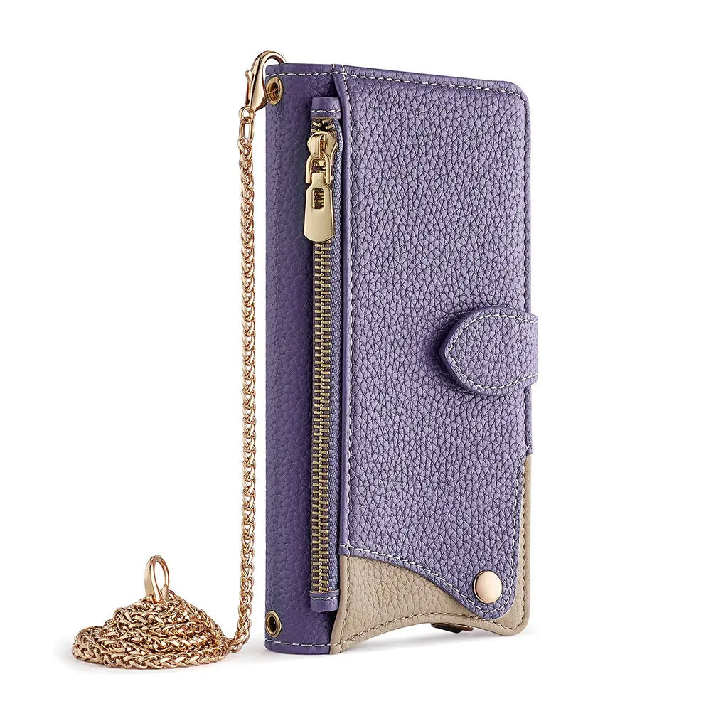 Makeup mirror Apple 17 Promax crossbody phone case suitable for iPhone 15 stand 16 card insertion 13 phone case eprolo