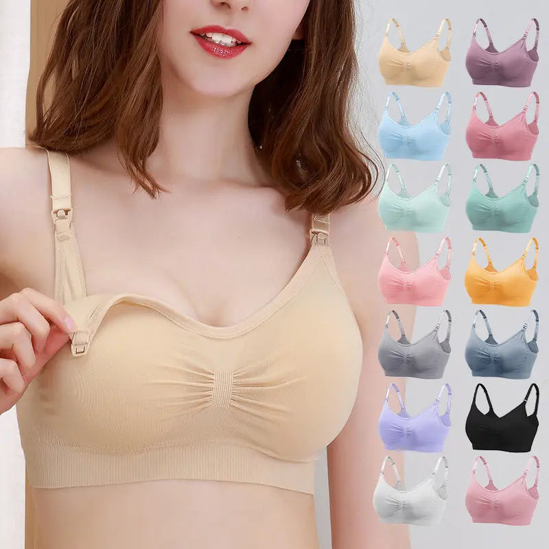 Maternity Seamless Large Size Nursing Bra for Breastfeeding and Postpartum Support - SMSB 66