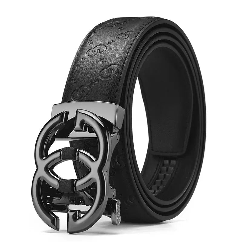 Men's Genuine Leather Alloy Automatic Buckle Versatile Korean Business Casual Fashion Belt - SMSB 66