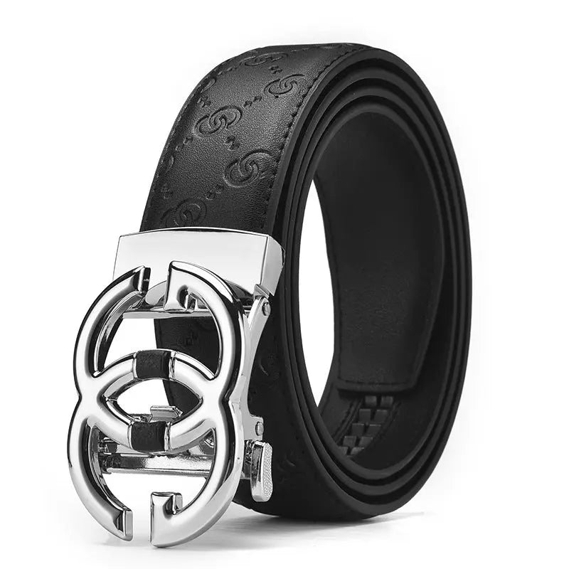 Men's Genuine Leather Alloy Automatic Buckle Versatile Korean Business Casual Fashion Belt - SMSB 66