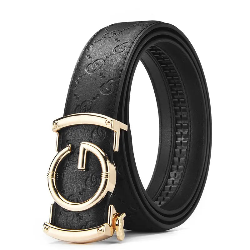 Men's Genuine Leather Alloy Automatic Buckle Versatile Korean Business Casual Fashion Belt - SMSB 66