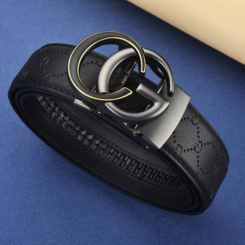 Men's Genuine Leather Alloy Automatic Buckle Versatile Korean Business Casual Fashion Belt - SMSB 66