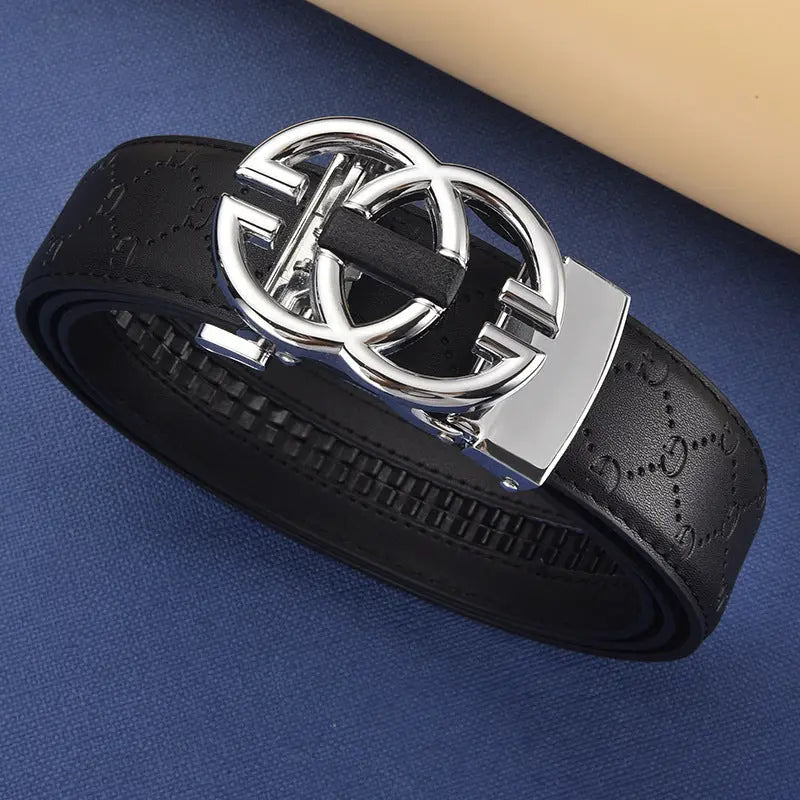 Men's Genuine Leather Alloy Automatic Buckle Versatile Korean Business Casual Fashion Belt - SMSB 66