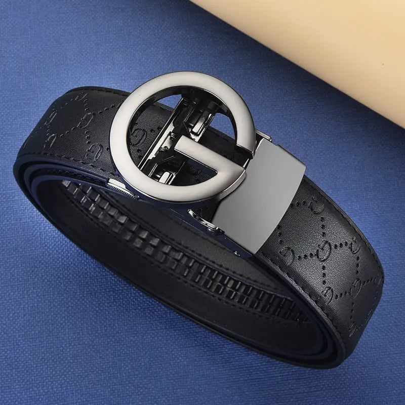 Men's Genuine Leather Alloy Automatic Buckle Versatile Korean Business Casual Fashion Belt - SMSB 66