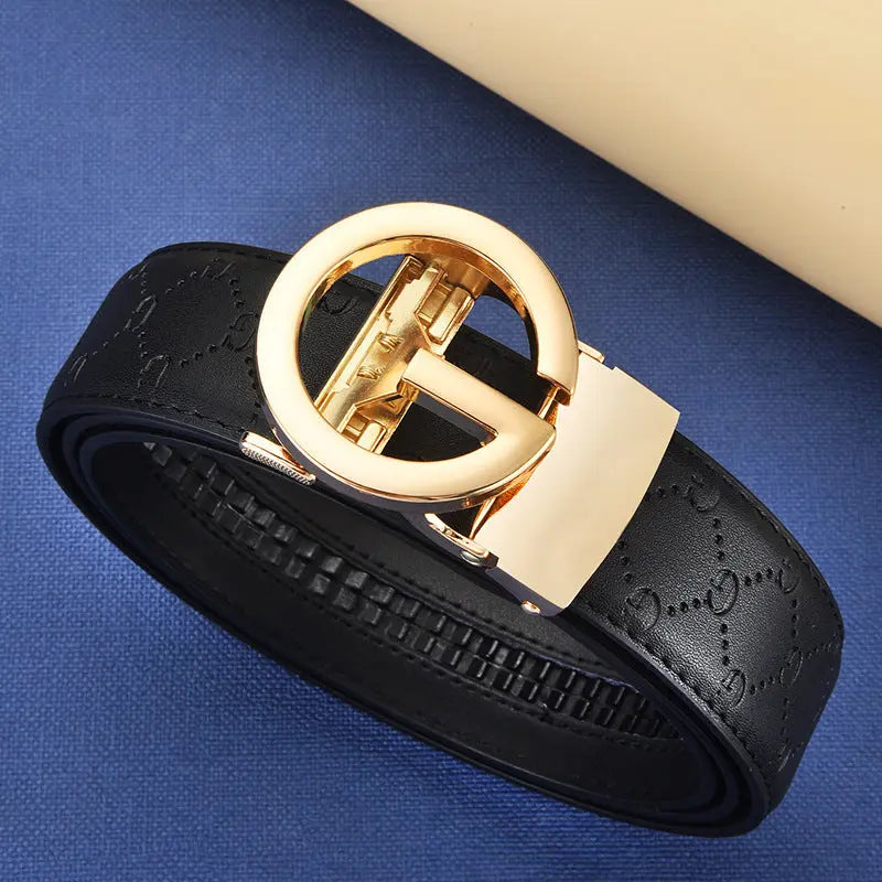 Men's Genuine Leather Alloy Automatic Buckle Versatile Korean Business Casual Fashion Belt - SMSB 66