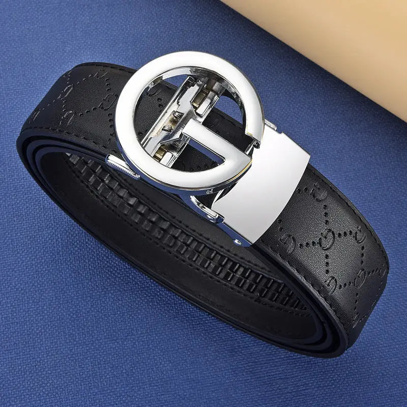 Men's Genuine Leather Alloy Automatic Buckle Versatile Korean Business Casual Fashion Belt - SMSB 66