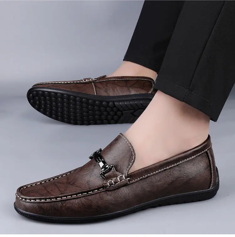 Men's Plus Size Genuine Leather Breathable Shoes - SMSB 66