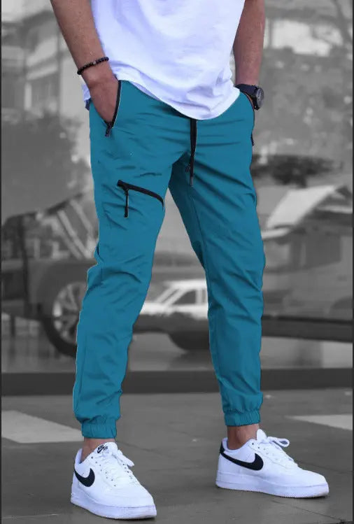 Men's Zipper Overalls Retro Casual Jogger Pants - SMSB 66