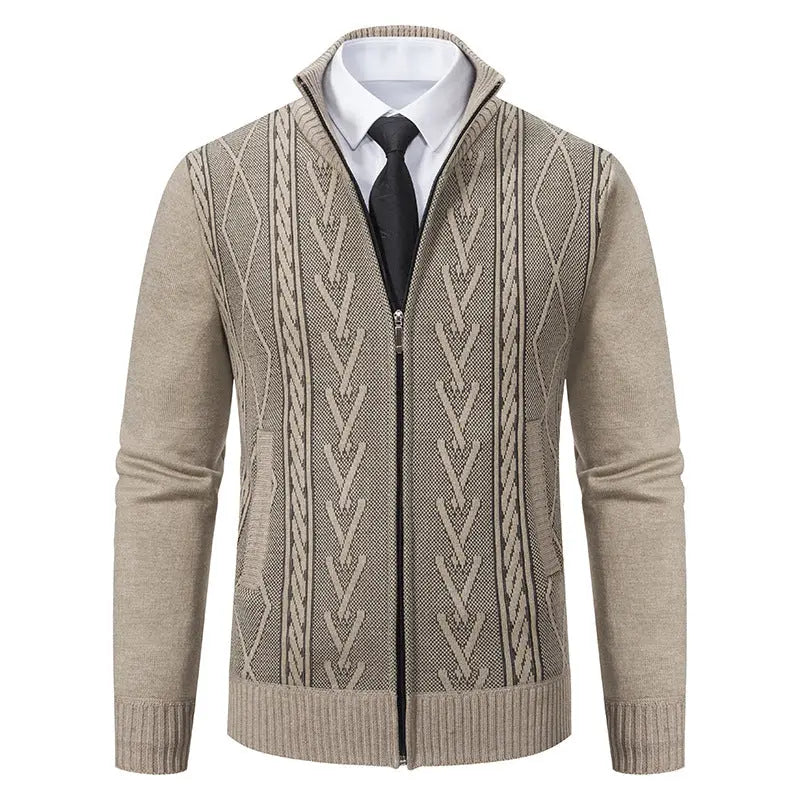 Men's autumn and winter stand up collar sweater jacquard jacket eprolo