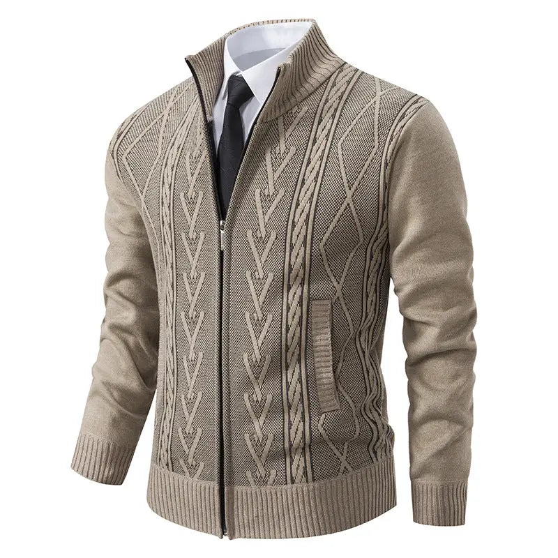 Men's autumn and winter stand up collar sweater jacquard jacket eprolo