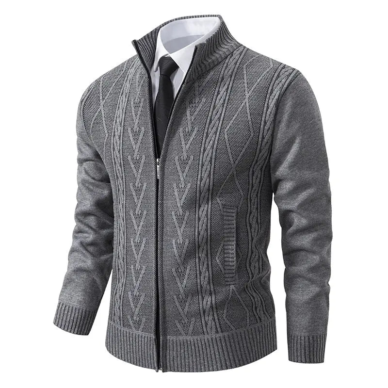 Men's autumn and winter stand up collar sweater jacquard jacket eprolo