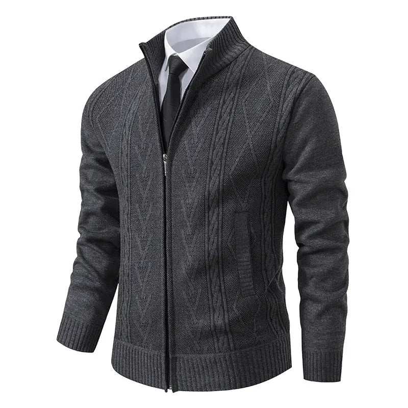 Men's autumn and winter stand up collar sweater jacquard jacket eprolo
