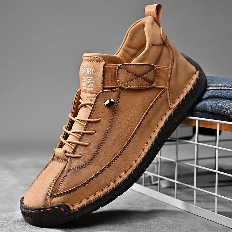 Men's mid top Martin boots outdoor casual workwear stitched men's shoes - SMSB 66