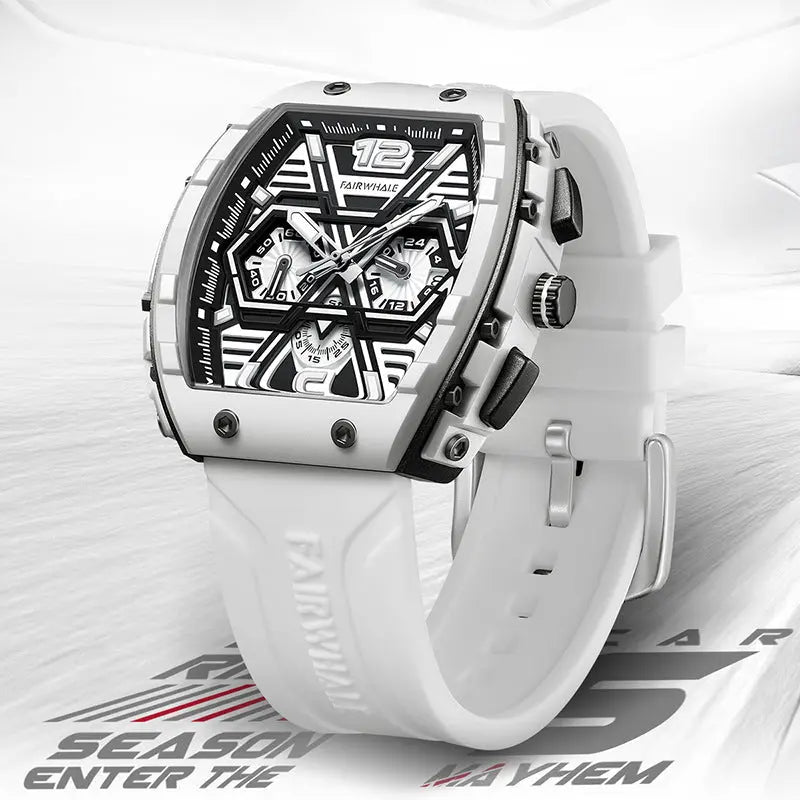 Men's multi-functional cool three eye shaking sonic explosive casual quartz wristwatch - SMSB 66