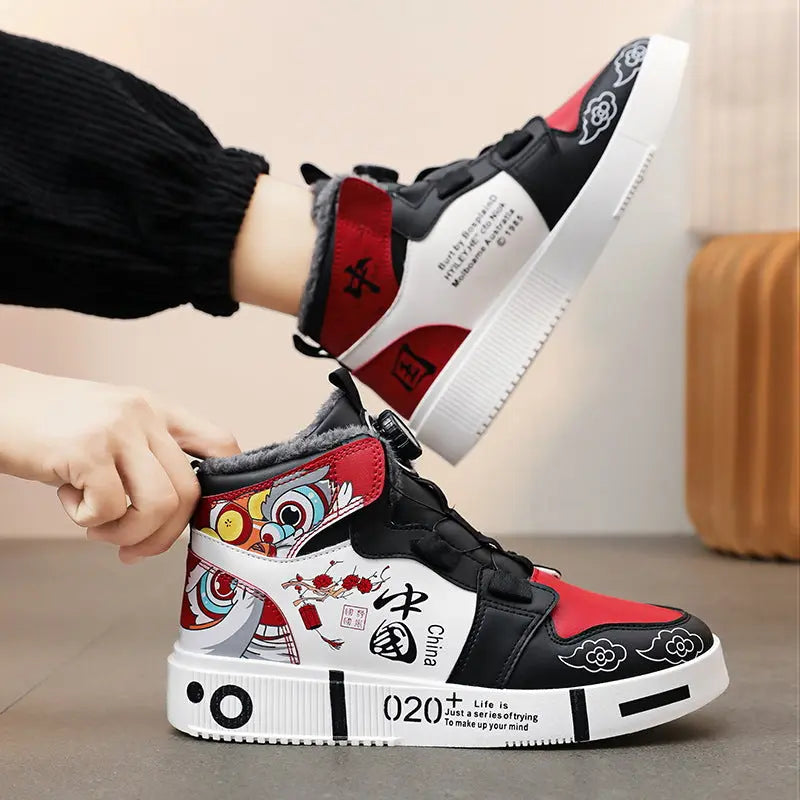 Men's shoes, autumn high top anti slip board shoes, men's styles, spring and autumn styles, student casual sports shoes - SMSB 66