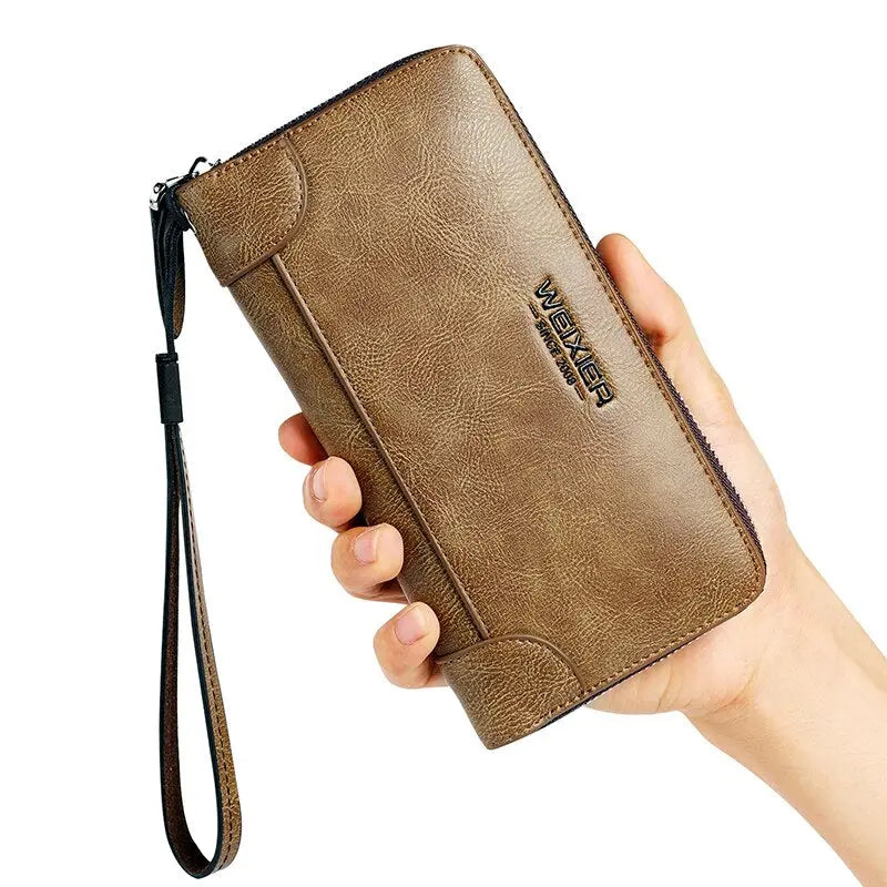 New Arrival Men Wallets pu Leather Long Clutch Zipper Wallets for Business Men Clutch Large Capacity High Quality Wallet - SMSB 66