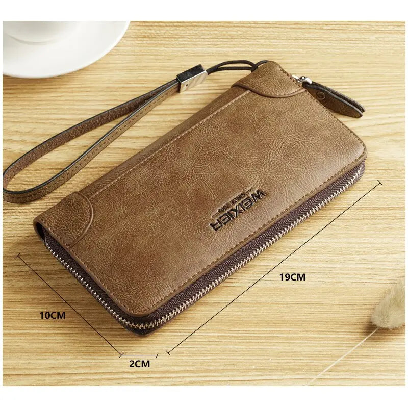 New Arrival Men Wallets pu Leather Long Clutch Zipper Wallets for Business Men Clutch Large Capacity High Quality Wallet - SMSB 66