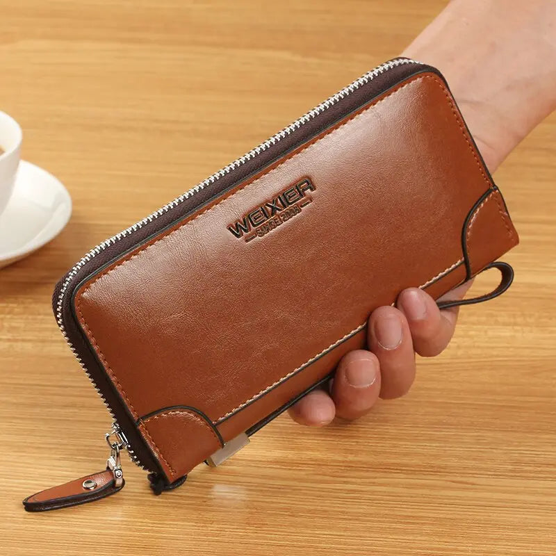 New Arrival Men Wallets pu Leather Long Clutch Zipper Wallets for Business Men Clutch Large Capacity High Quality Wallet - SMSB 66