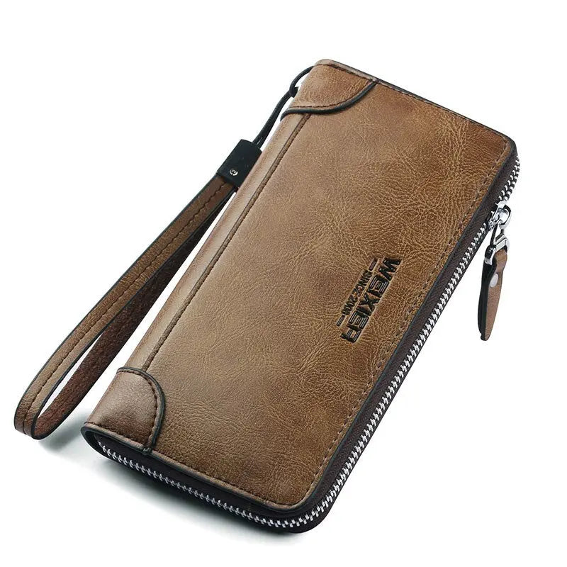 New Arrival Men Wallets pu Leather Long Clutch Zipper Wallets for Business Men Clutch Large Capacity High Quality Wallet - SMSB 66