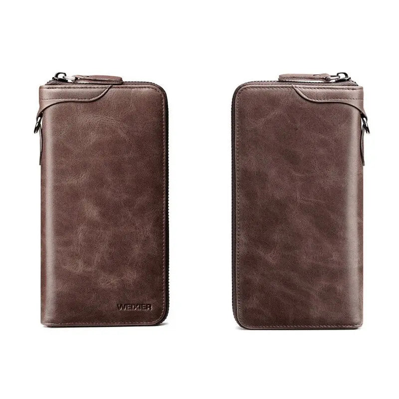 New Come Fashion Vintage Long Style Split Leather Men Wallet Soft For Business Casual Men Wallet Clutch Bags High Quality - SMSB 66