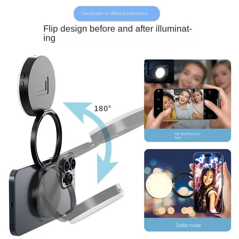 New YSH-126 LED Magnetic Phone Fill Light Photography Lamp Desktop Video Conference Live Pocket Light Mirror - SMSB 66