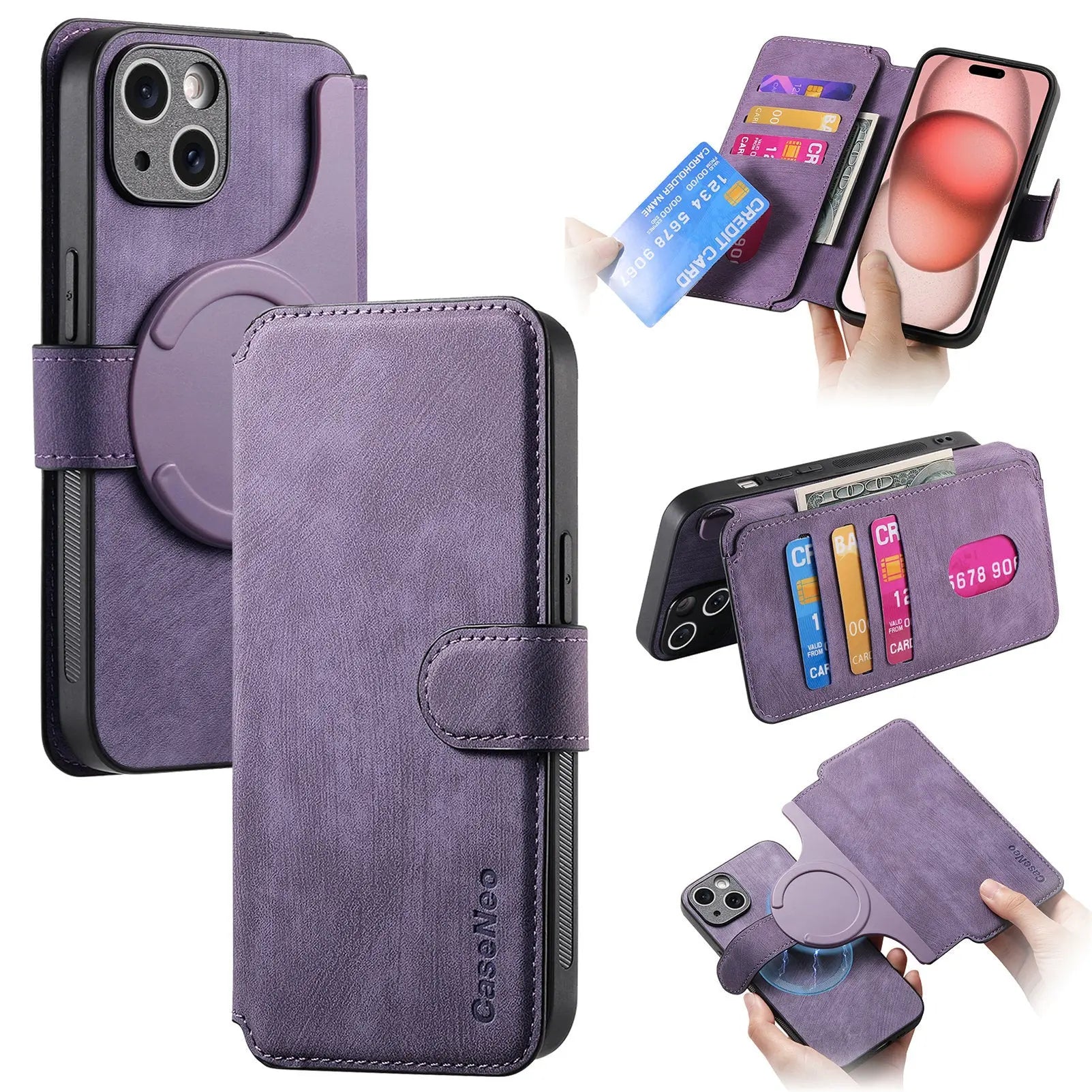 New magnetic separation suitable for Apple 16 mobile phone case Magsafe strong magnetic iPhone15 flip cover leather case 14 case eprolo