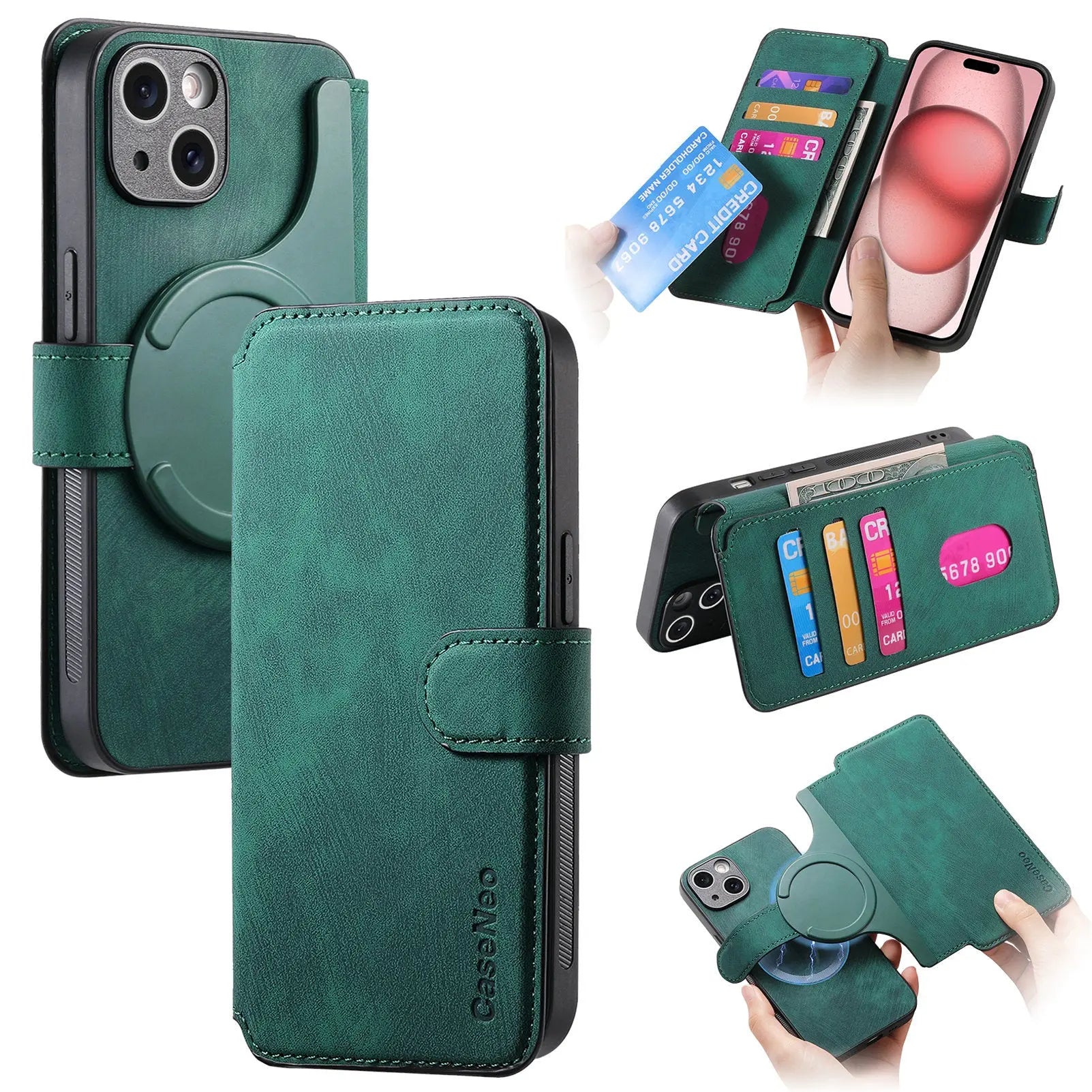 New magnetic separation suitable for Apple 16 mobile phone case Magsafe strong magnetic iPhone15 flip cover leather case 14 case eprolo