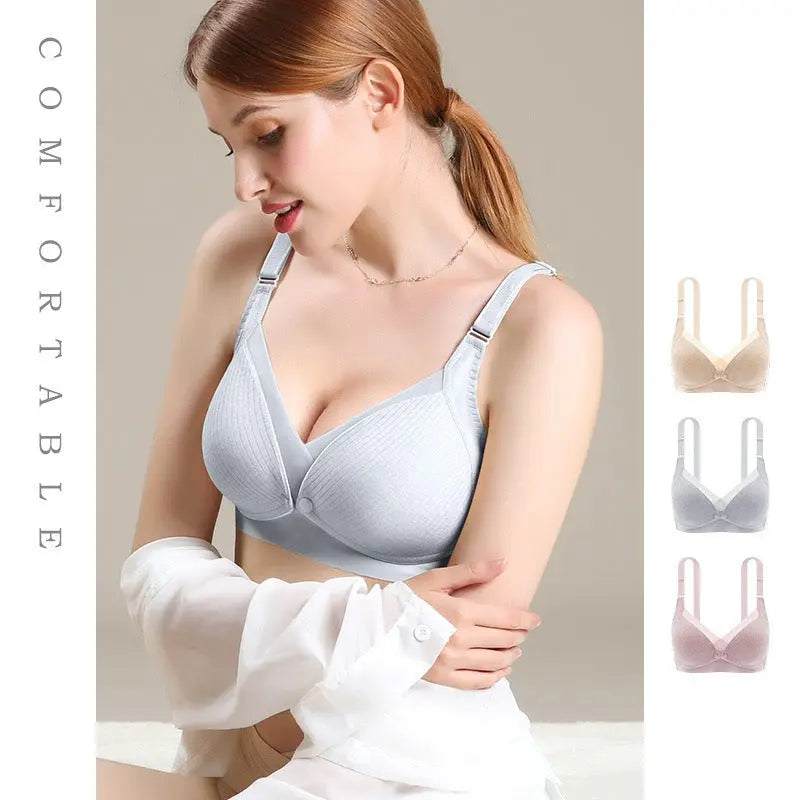 Nursing Underwear Maternity Underwear Front Open Buckle Thin Seamless Bra Cotton Lining Large Size Nursing Bra - SMSB 66