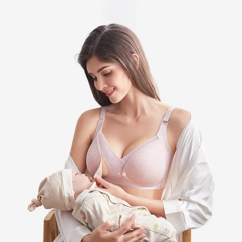 Nursing Underwear Maternity Underwear Front Open Buckle Thin Seamless Bra Cotton Lining Large Size Nursing Bra - SMSB 66