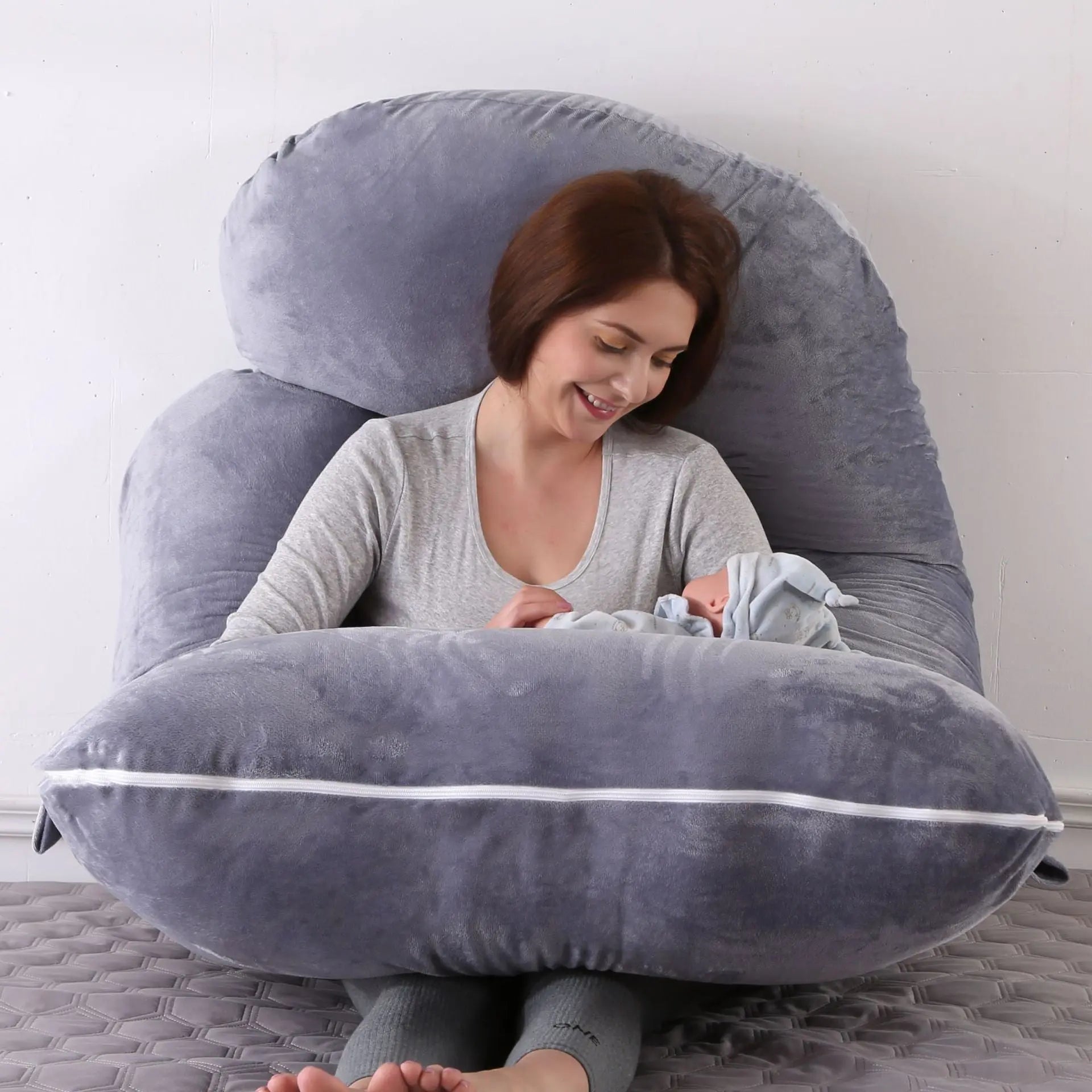 Pregnant women's detachable crystal velvet G-type side lying waist protection pillow - SMSB 66