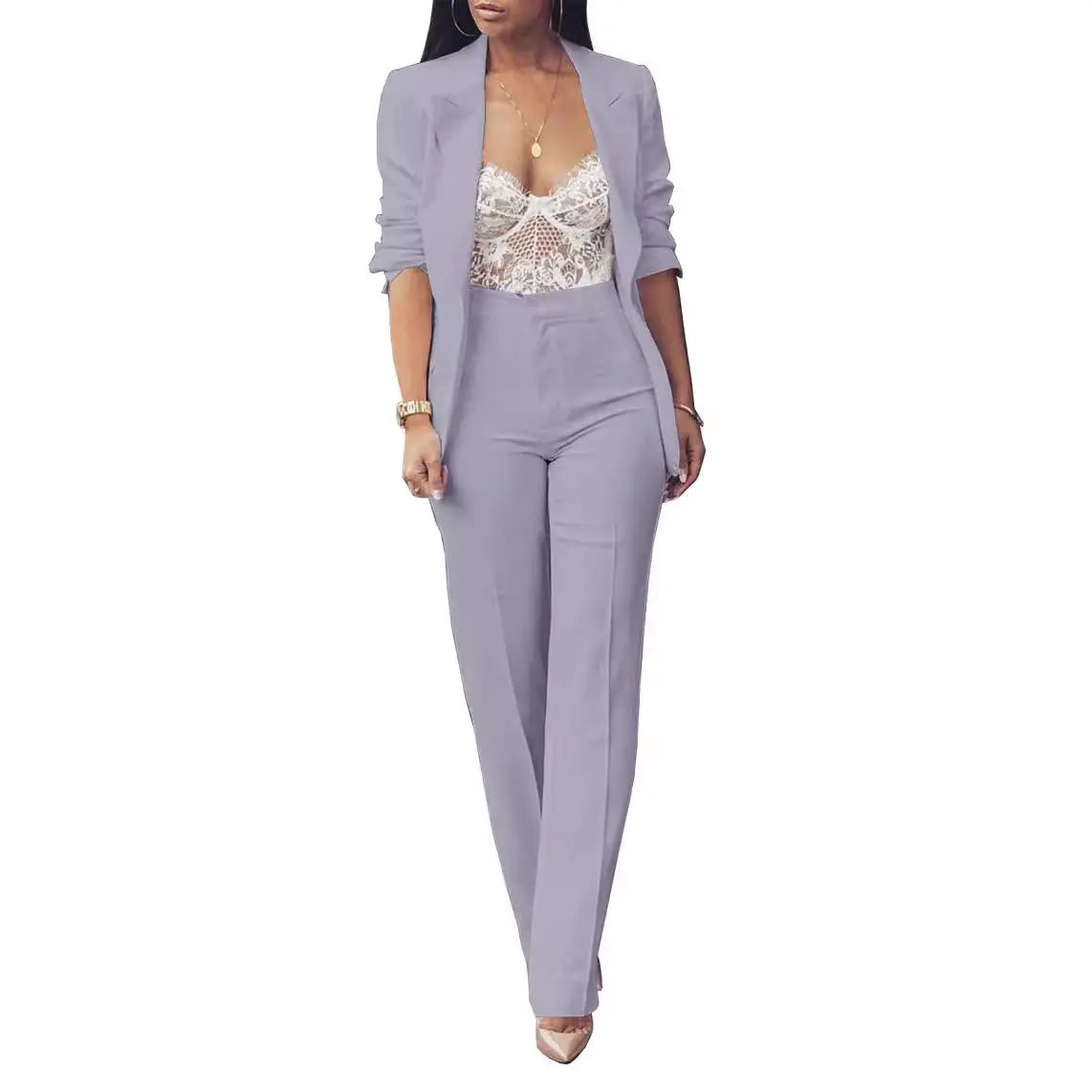 Pure Long Sleeveless Simple Draping Wide Leg Casual Suit - SMSB 66