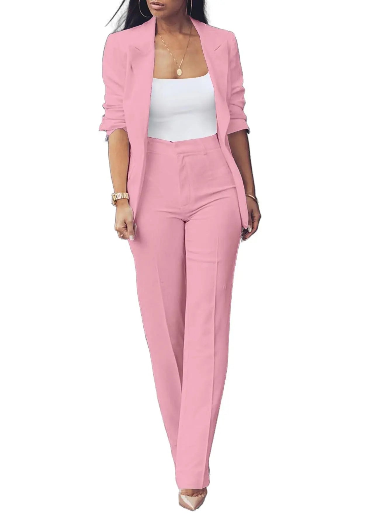 Pure Long Sleeveless Simple Draping Wide Leg Casual Suit - SMSB 66