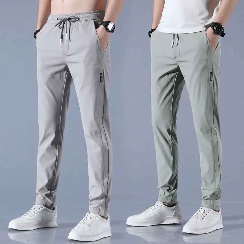 Quick drying thin ice silk men's casual elastic breathable straight leg sports pants - SMSB 66