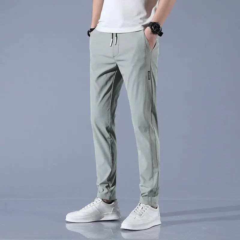 Quick drying thin ice silk men's casual elastic breathable straight leg sports pants - SMSB 66