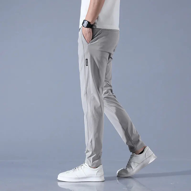 Quick drying thin ice silk men's casual elastic breathable straight leg sports pants - SMSB 66