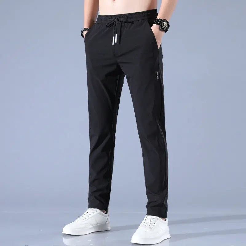Quick drying thin ice silk men's casual elastic breathable straight leg sports pants - SMSB 66