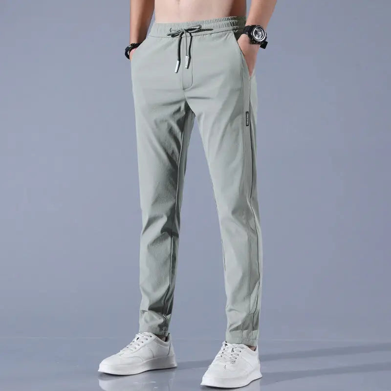 Quick drying thin ice silk men's casual elastic breathable straight leg sports pants - SMSB 66