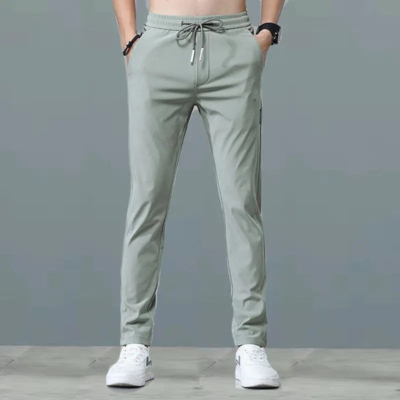 Quick drying thin ice silk men's casual elastic breathable straight leg sports pants - SMSB 66