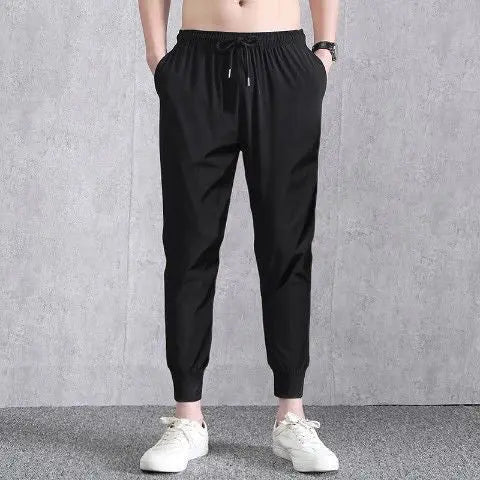 Quick drying thin ice silk men's casual elastic breathable straight leg sports pants - SMSB 66