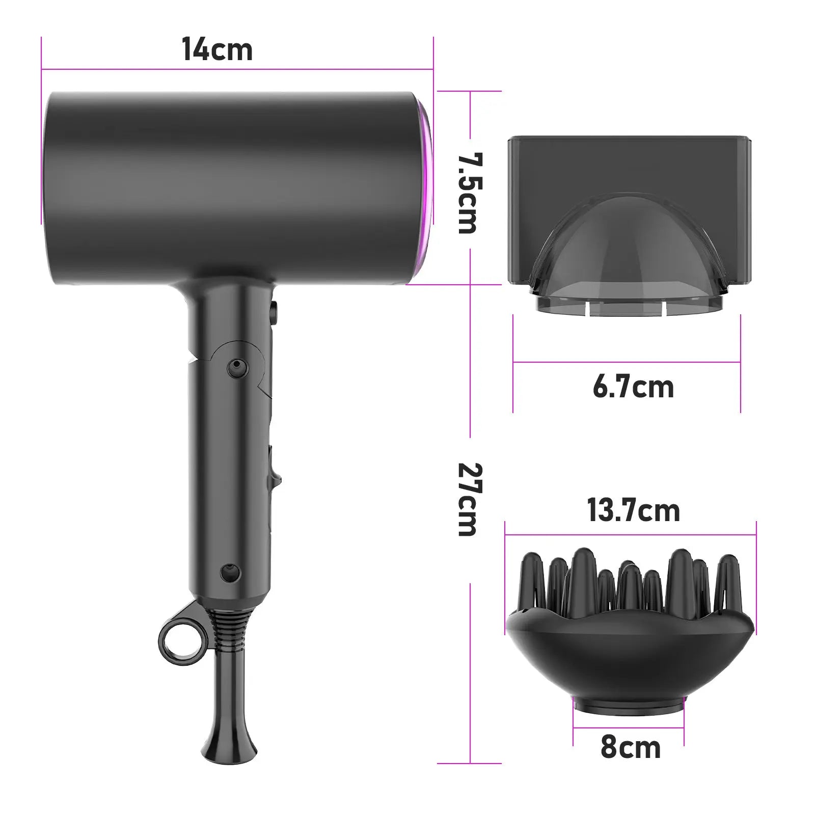 Regulations Hair Dryer Negative Ion Folding Portable High-Power Household Hair Dryer - SMSB 66