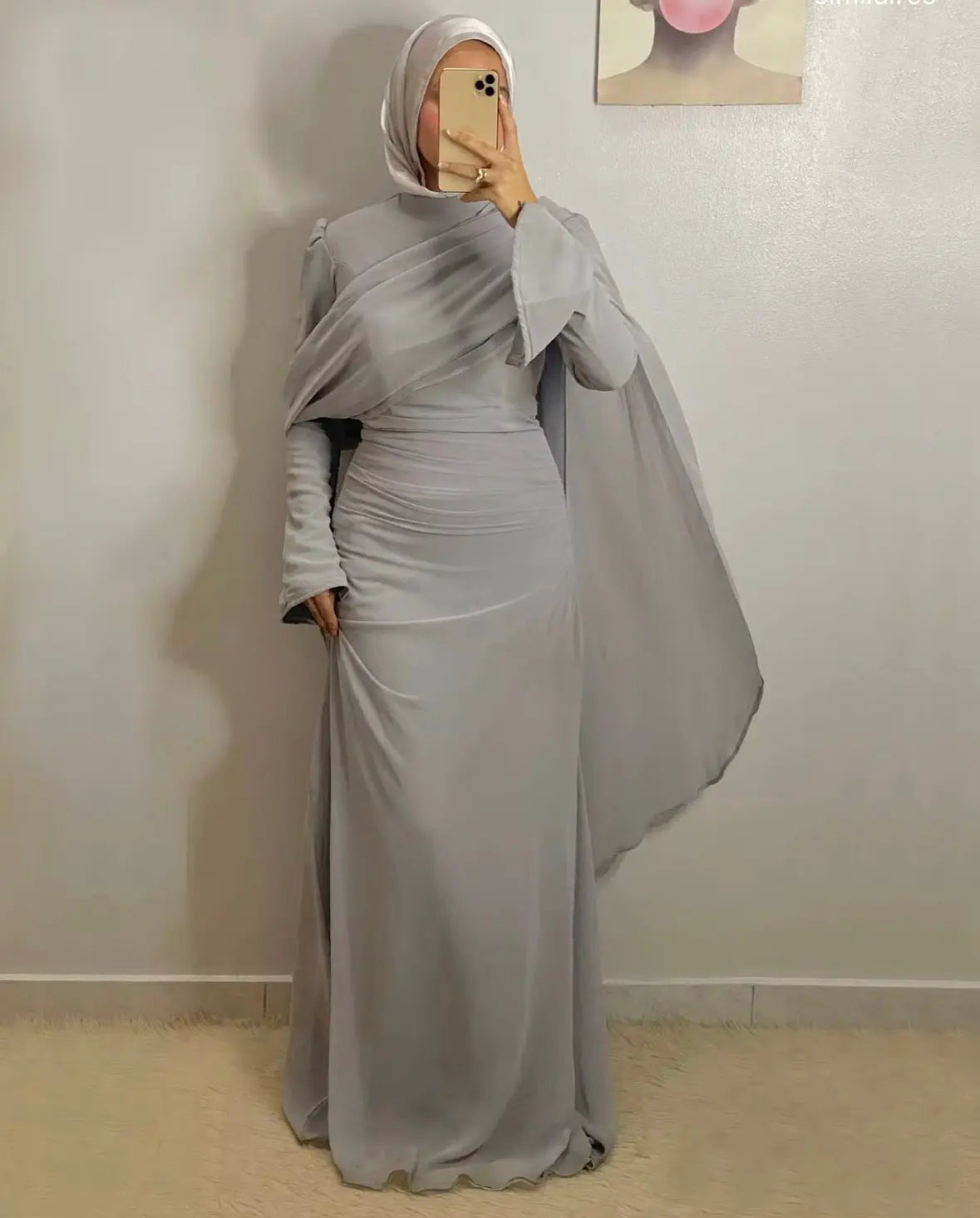 Robe Abaya en mousseline de soie Willson pour soirée, fête, Dubaï, Turquie, robes musulmanes, abaya ouvert pour femmes musulmanes, robes élégantes SMSB 66